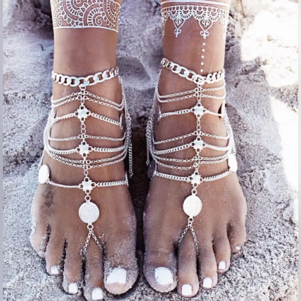 boho coin anklet #1260